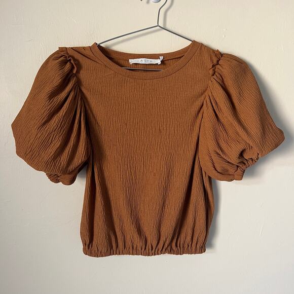 ASTR The Label Puff Sleep Short Sleeve Top Brown Cider Size XS - Picture 1 of 9